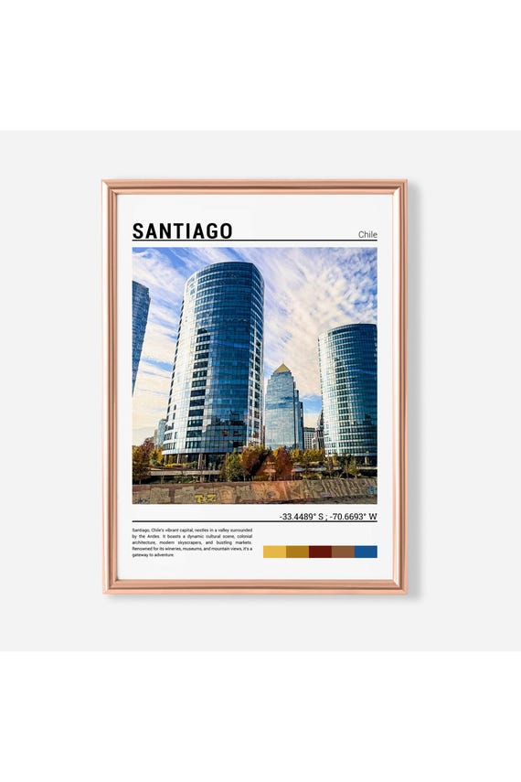 Santiago Print Santiago Poster Santiago Wall Art Santiago Travel Santiago Art Santiago Photo Santiagochile