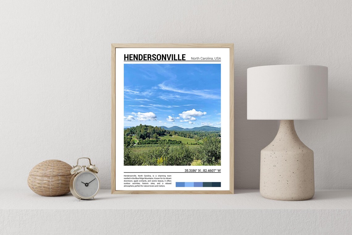 Hendersonville North Carolina Blue Ridge Mountains Meadow View Poster - Image 2