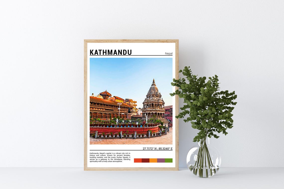 Kathmandu Nepal Durbar Square Ancient Temples Himalayan Capital Poster - Image 4