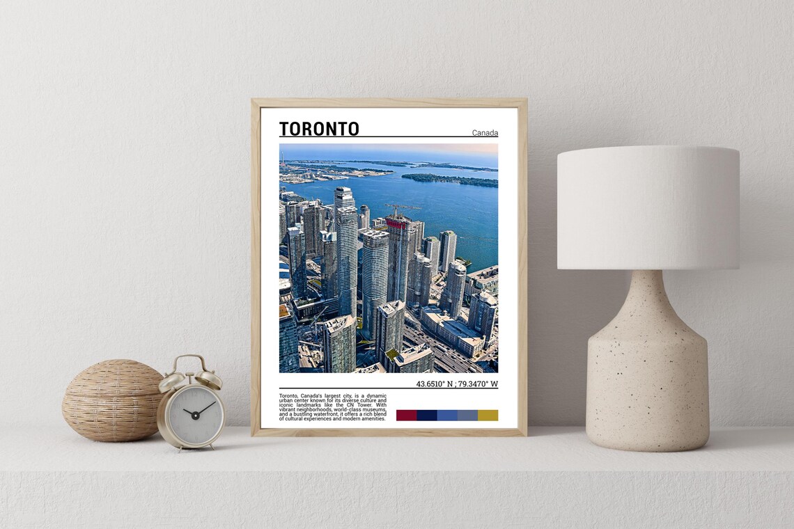 Toronto Canada Downtown Skyline Lake Ontario Harbor Travel Poster - Image 2