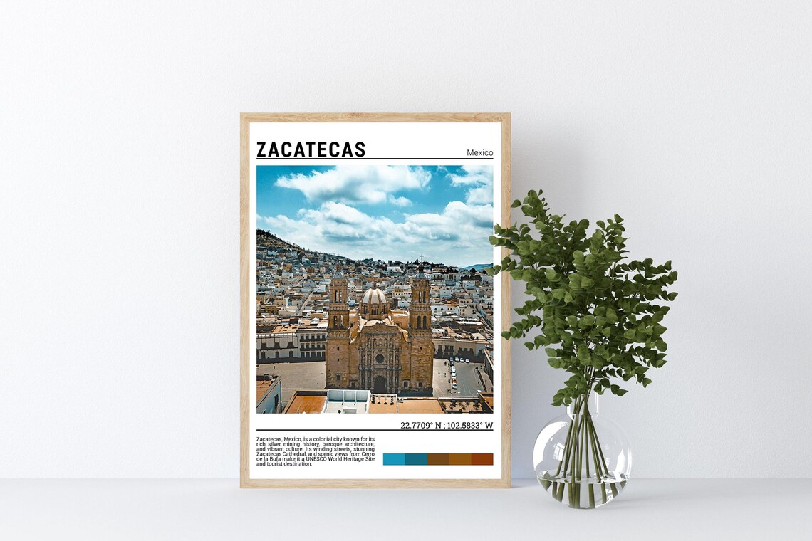 Zacatecas Mexico Travel Poster, Cultural Wall Art - Image 4