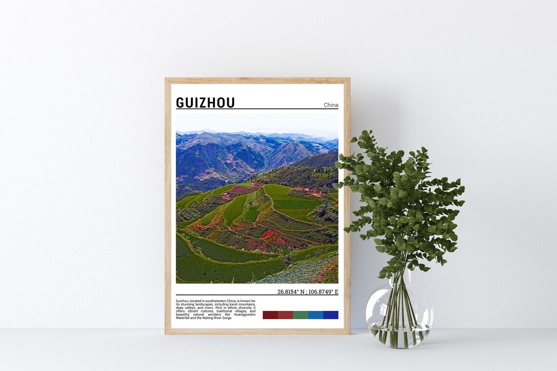 Guizhou Print Guizhou Poster Guizhou Wall Art Guizhou Travel Guizhou Art Print Guizhou Photo - Image 3