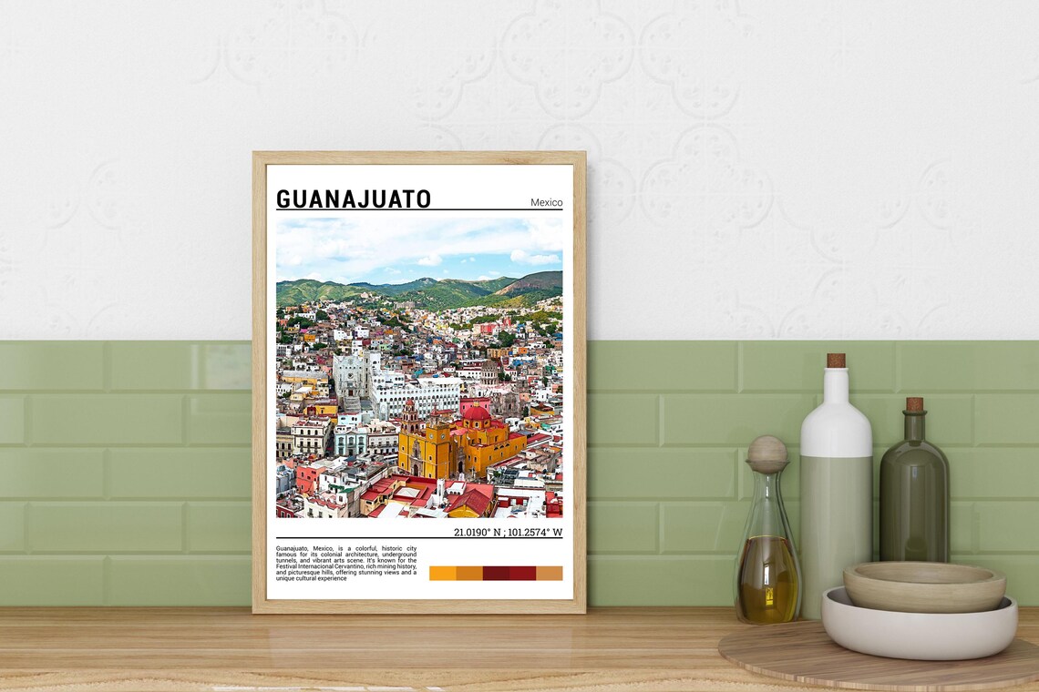 Guanajuato Mexico Travel Poster, Cultural Wall Art - Image 3