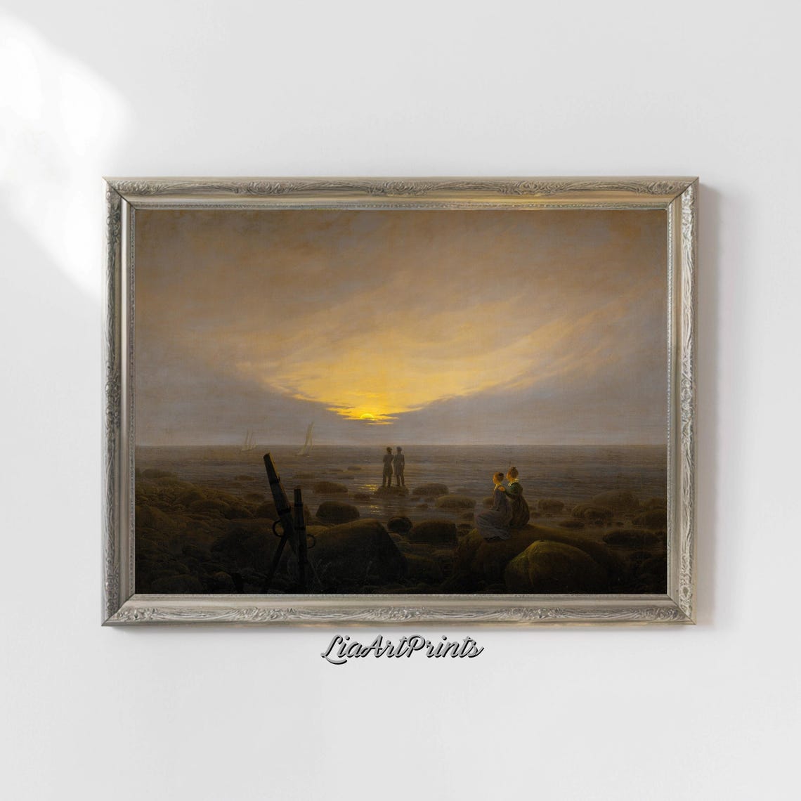 Caspar David Friedrich Moonrise Over the Sea Romantic Poster - Image 4