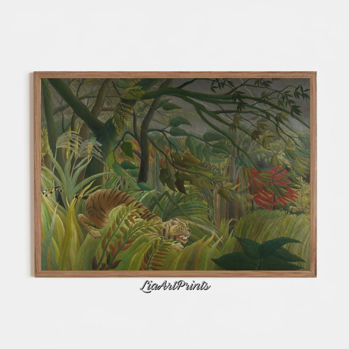 Henri Rousseau Tiger In A Tropical Storm Jungle Vintage Art Poster - Image 3