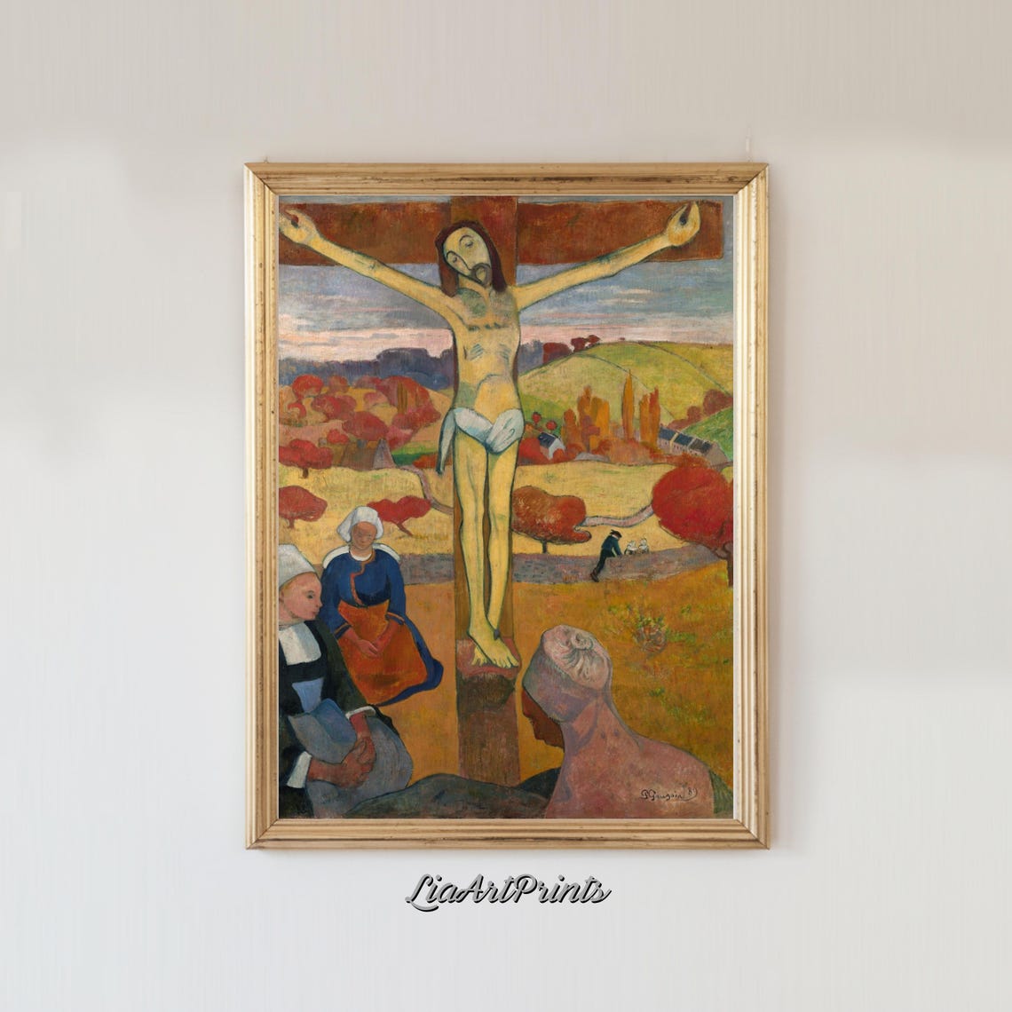 Paul Gauguins The Yellow Christ Post Impressionist Art Print Bold Religious Masterpiece - Image 3