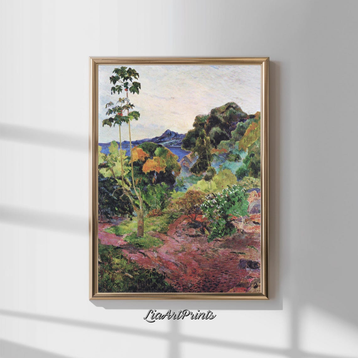 Impressionist Forest Path Lake Vibrant Landscape Classic Art Poster