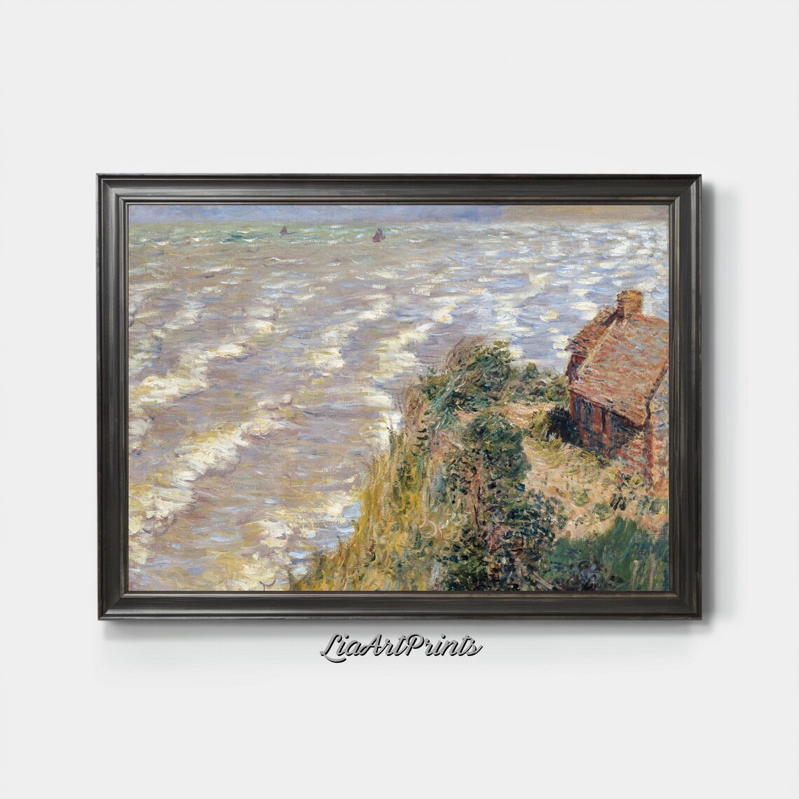 Windy Coastal View, Monet-Inspired Seaside Landscape - Image 4