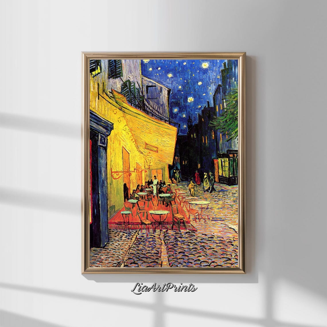 Vincent van Gogh Cafe Terrace at Night Starry Sky Arles Art Poster