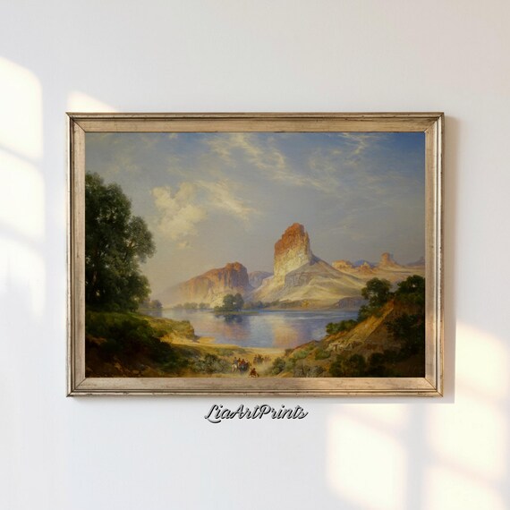 Majestic Desert Landscape Western River And Canyon View Timeless Scenic Art Print