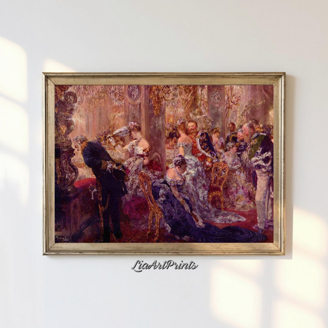 Elegant Ballroom Dance Vintage Party Impressionist Romantic Art Poster