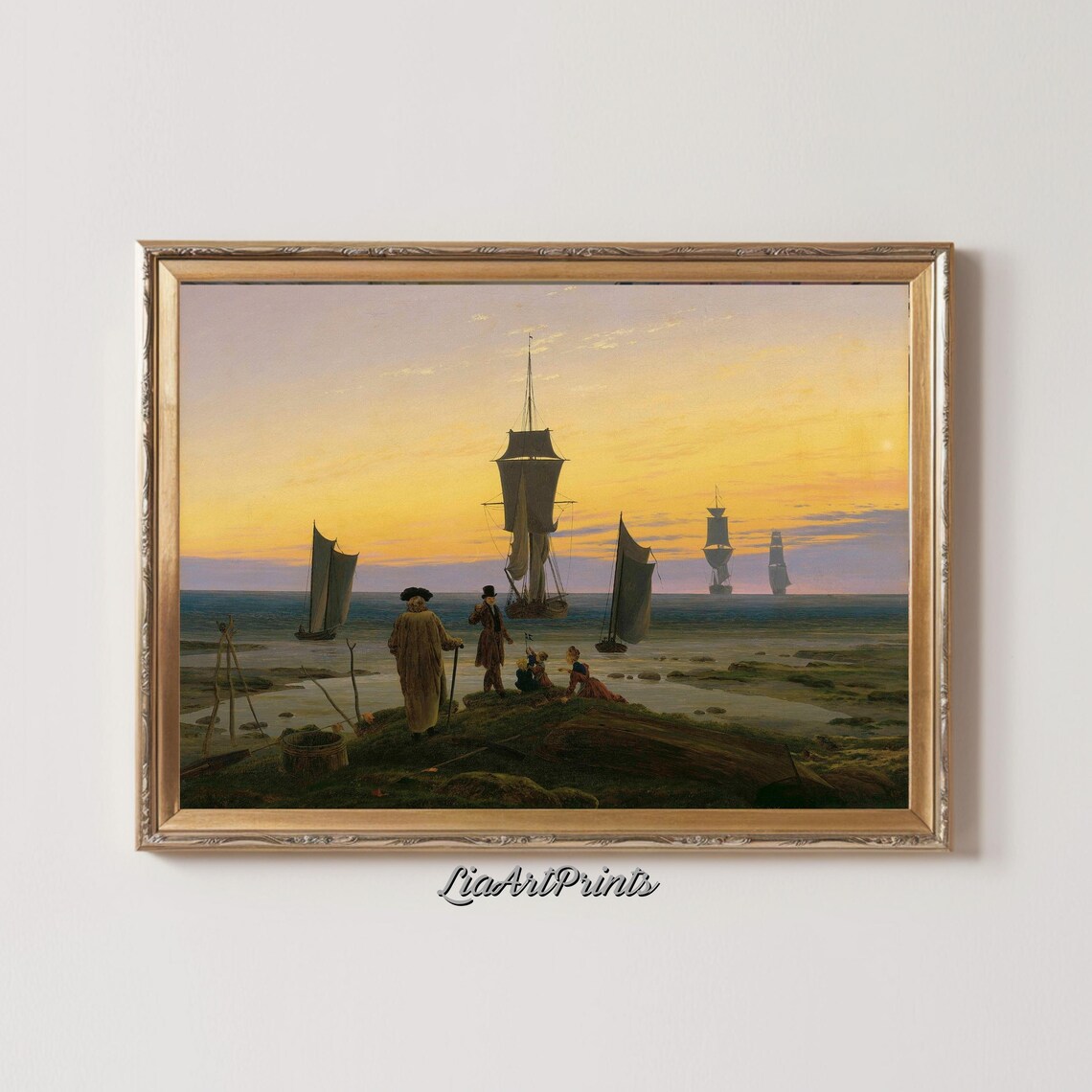Caspar David Friedrich The Stages Of Life Sunset Ships Romantic Poster - Image 2