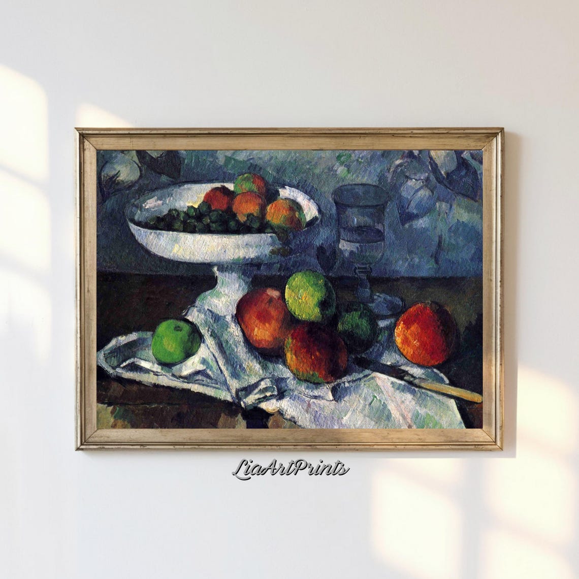 Paul Cezanne Apples and Oranges Still Life Compotier Glass Art Poster