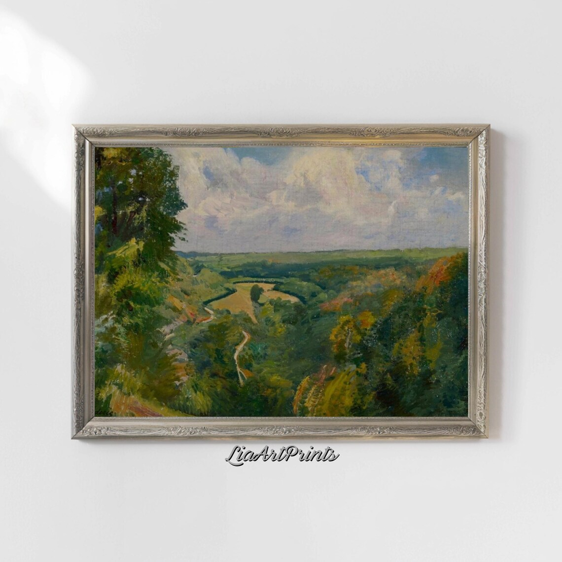 Impressionist Countryside View, Rolling Hills Landscape - Image 5
