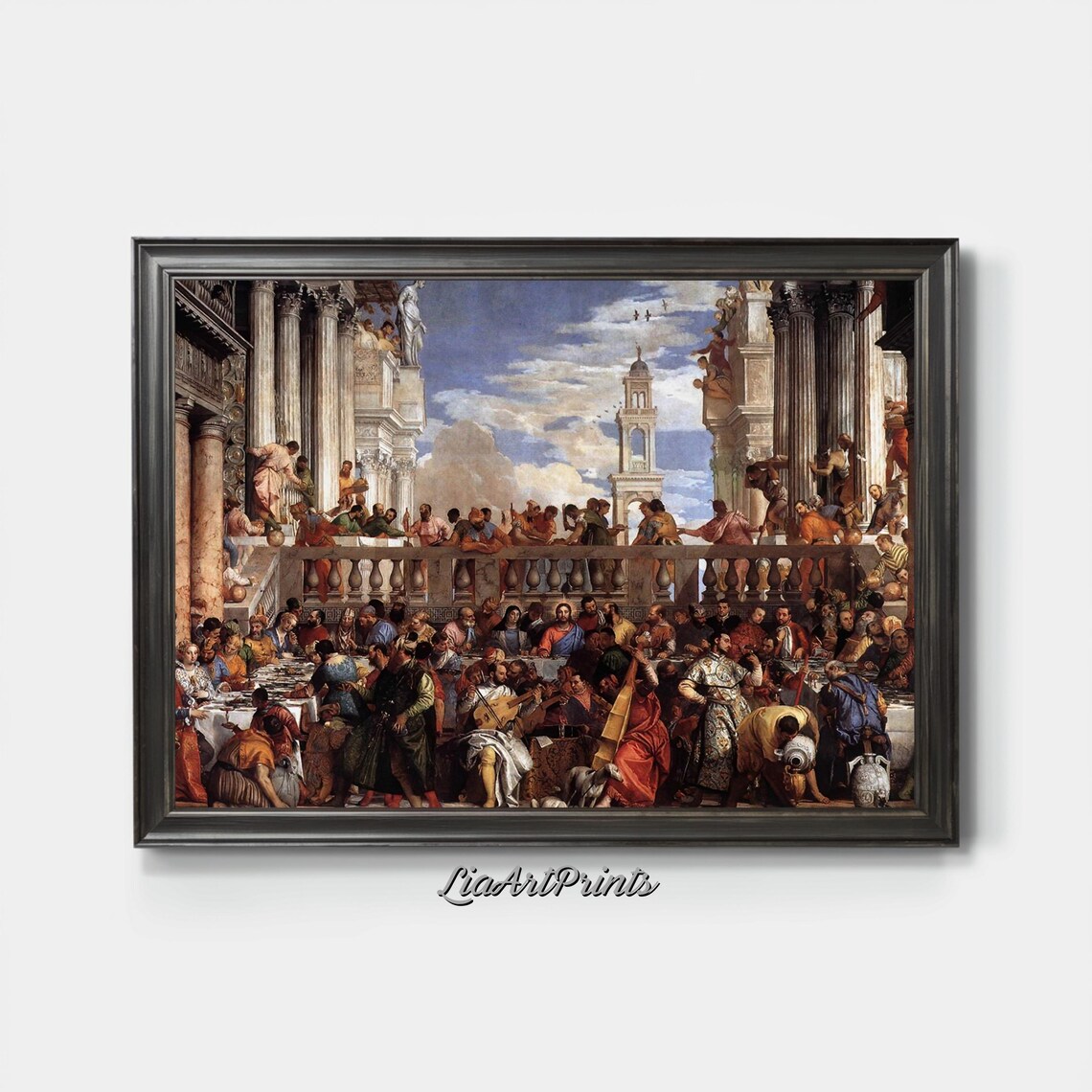 Renaissance Banquet Artwork, Grand Historical Scene - Image 3