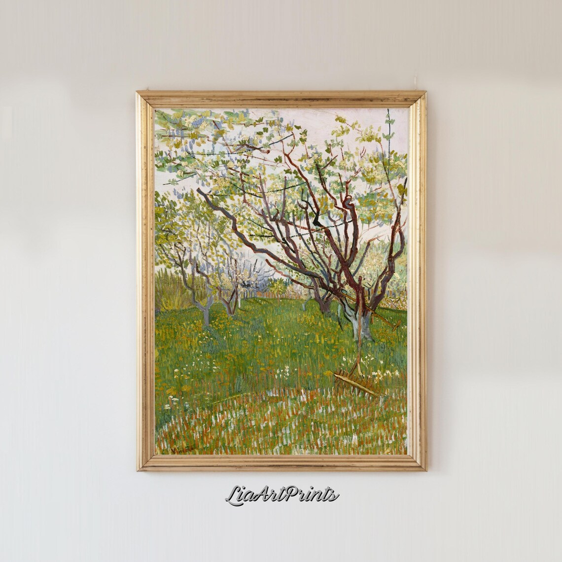 Van Gogh Orchard Scene, Impressionist Nature Art Print - Image 3