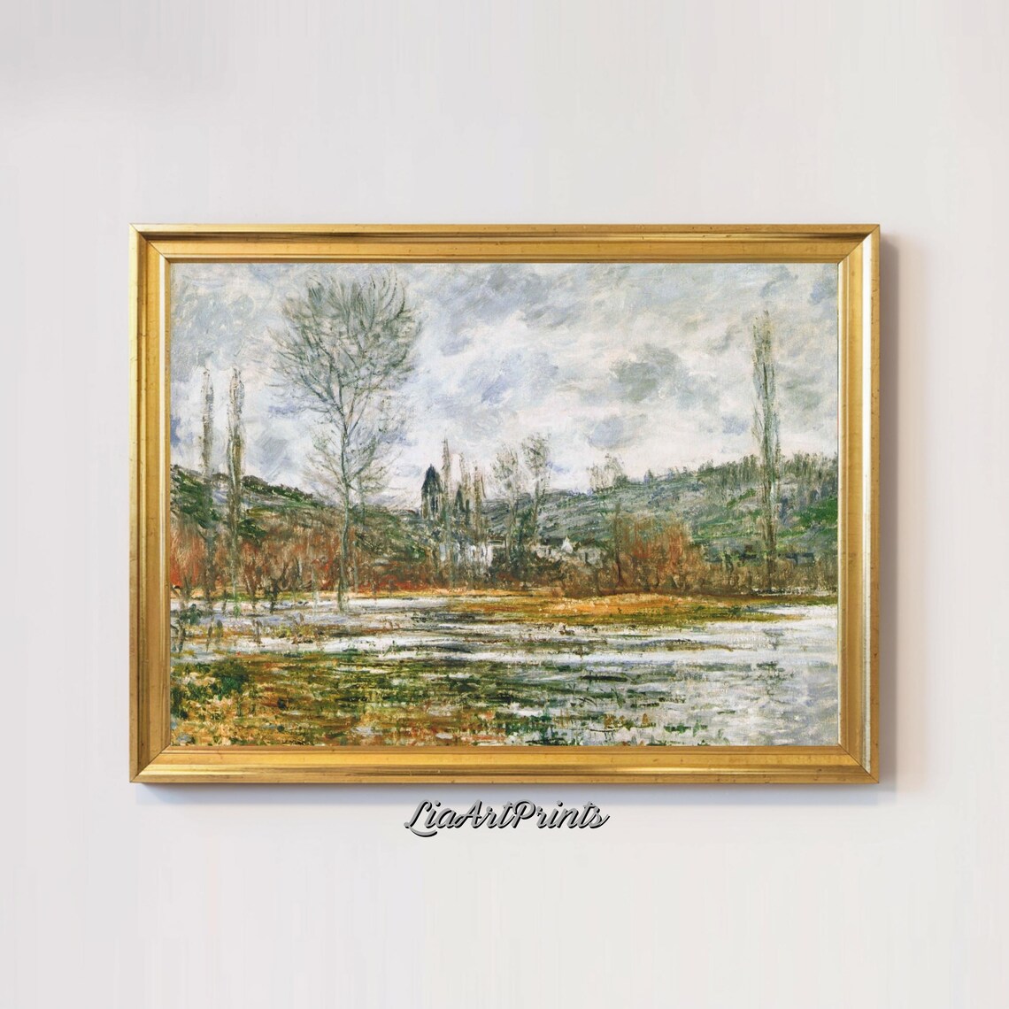Winter Landscape With Bare Trees, Impressionist Scene - Image 3