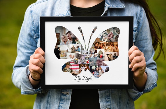 Custom Butterfly Photo Collage Butterfly Shape Gift For Her Best Friend Gift Best Friend Birthday Gift Party Decoration Gift Her