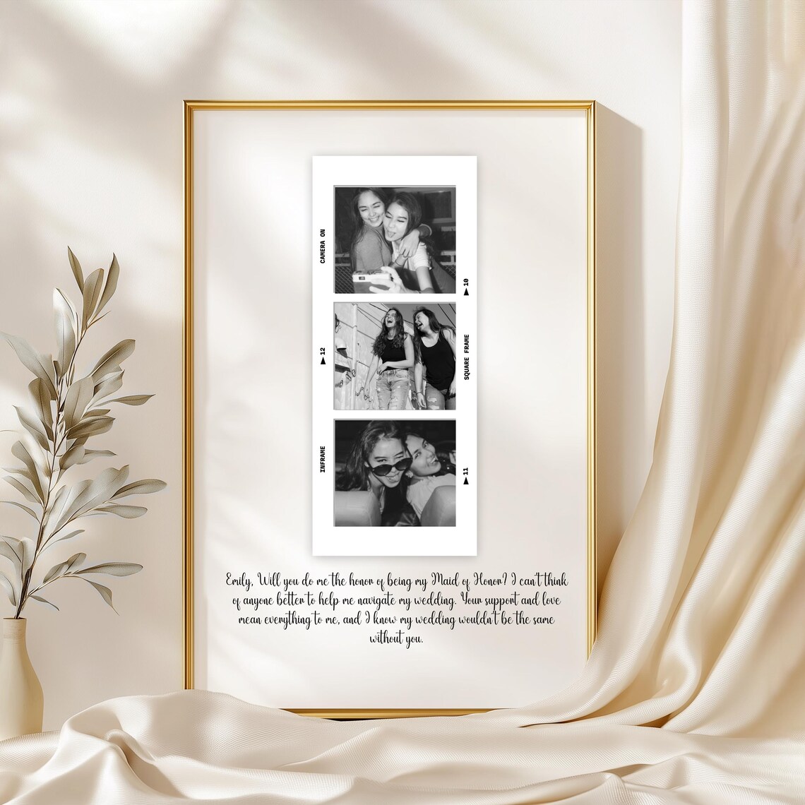Personalised Maid of Honour Proposal Photo Film Strip Poster