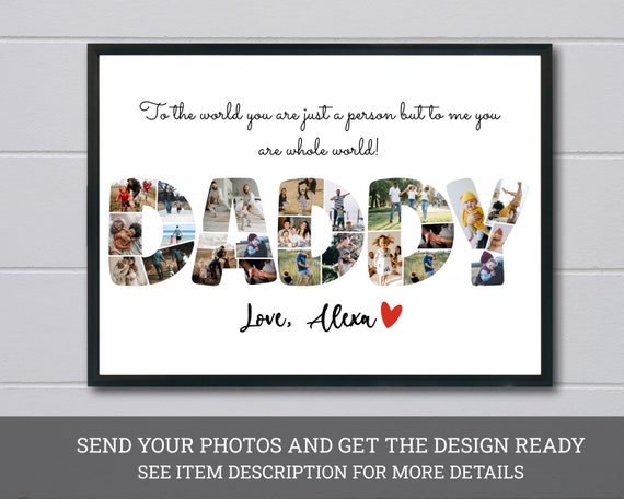 Daddy Photo Collage Customized Fathers Gift Gift For Dad Personalized Gift For Dad Father Day Photo Collage Photo Gift