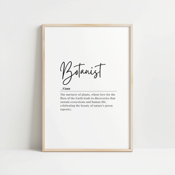 Botanical Art Print Definition Minimalist Modern Wall Home Decor Poster