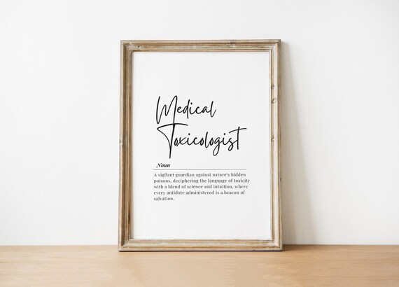 Medical Toxicologist Definition Dictionary Quote Decor Poster
