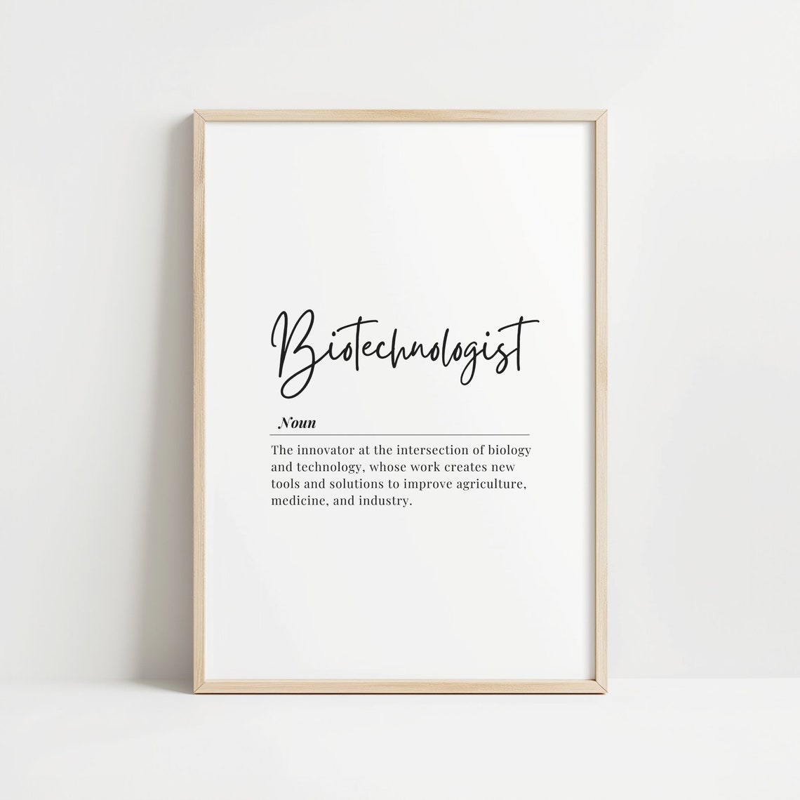 Biotechnologist Definition Script Poster Gift for Science Geeks