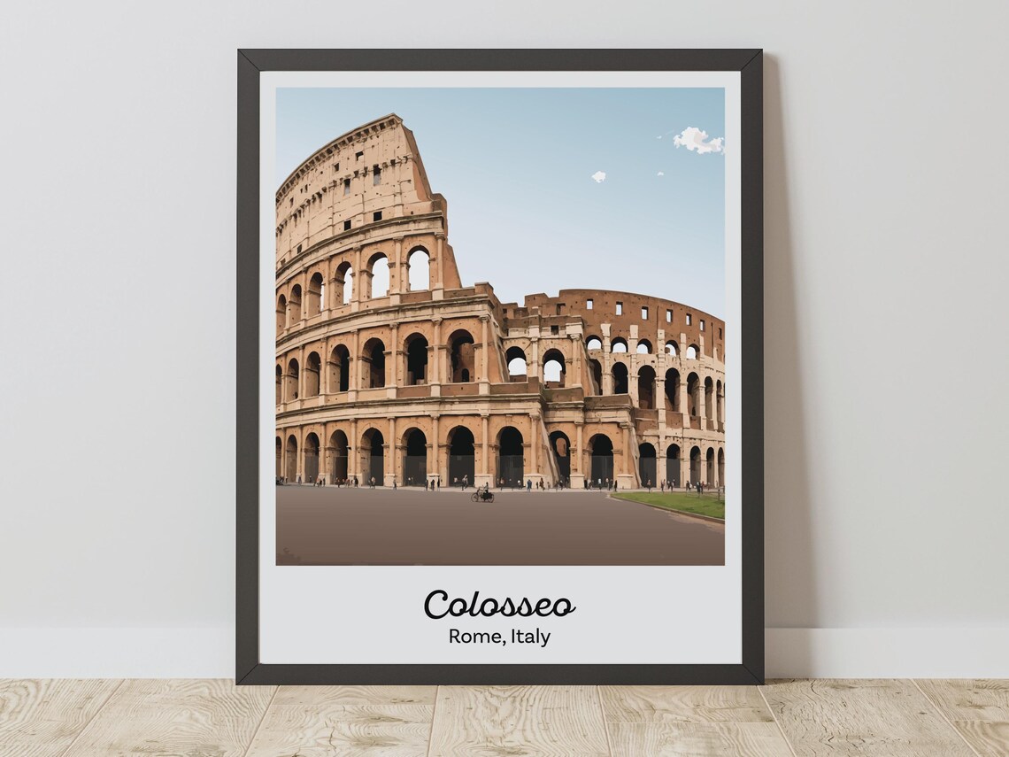 Colosseum Vintage Travel Poster, Rome Art Print