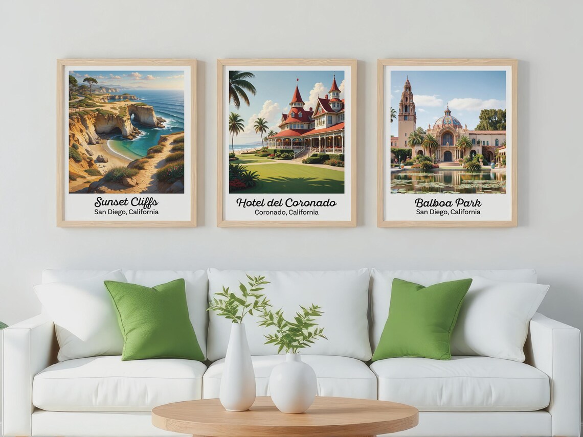 San Diego Vintage Travel Poster, Socal Gift