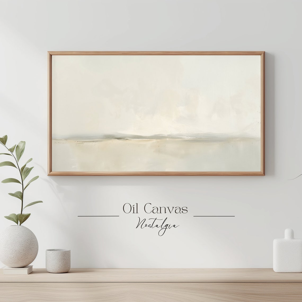 Frame Tv Art Moody Abstract Oil Painting Minimalist Earth Tone Decor Rustic Wall Art - Image 3