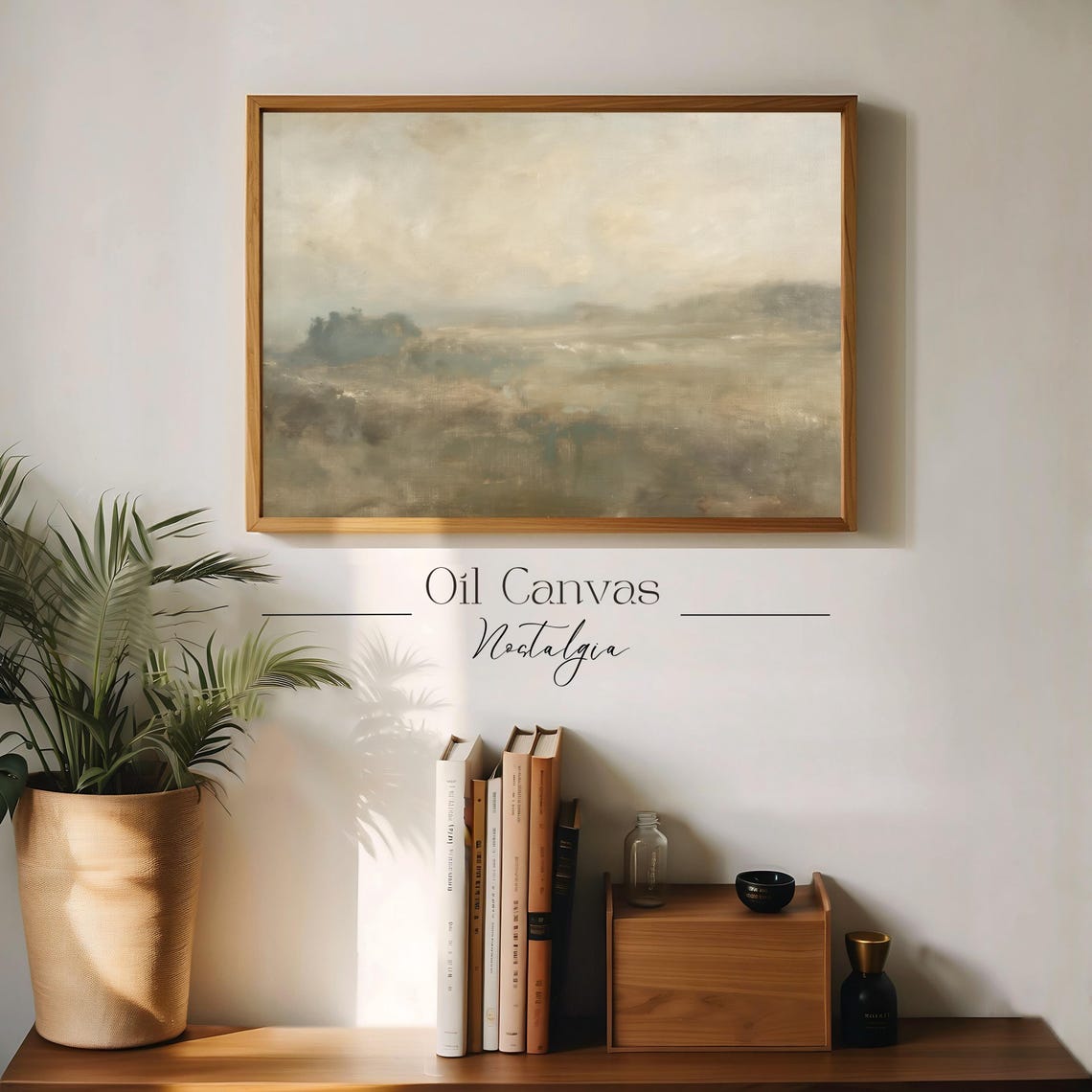 Wall Art Moody Abstract Oil Painting Rustic Minimalist Earth Tone Decor - Image 3