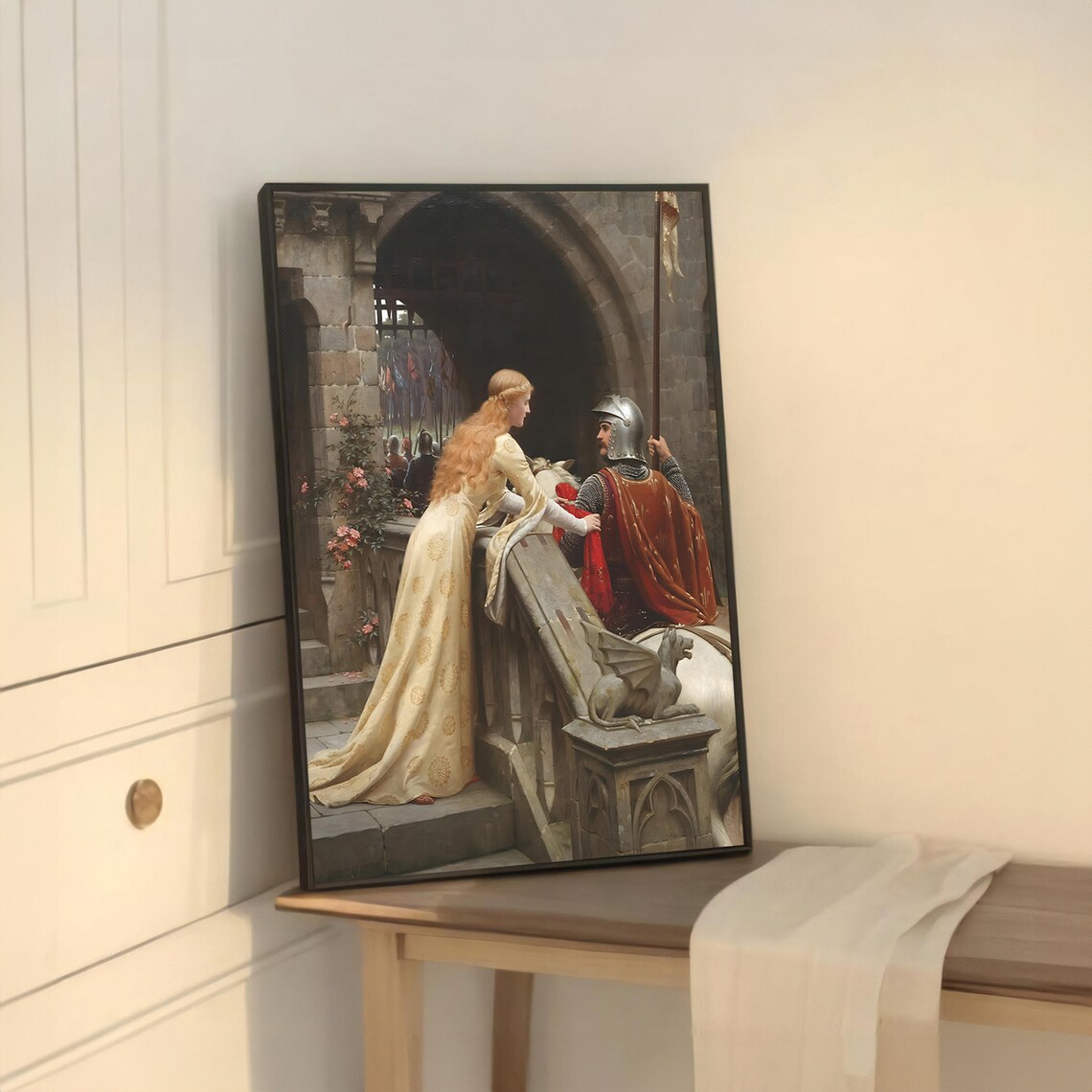 God Speed by Edmund Blair Leighton, Romantic Medieval Scene - Image 5