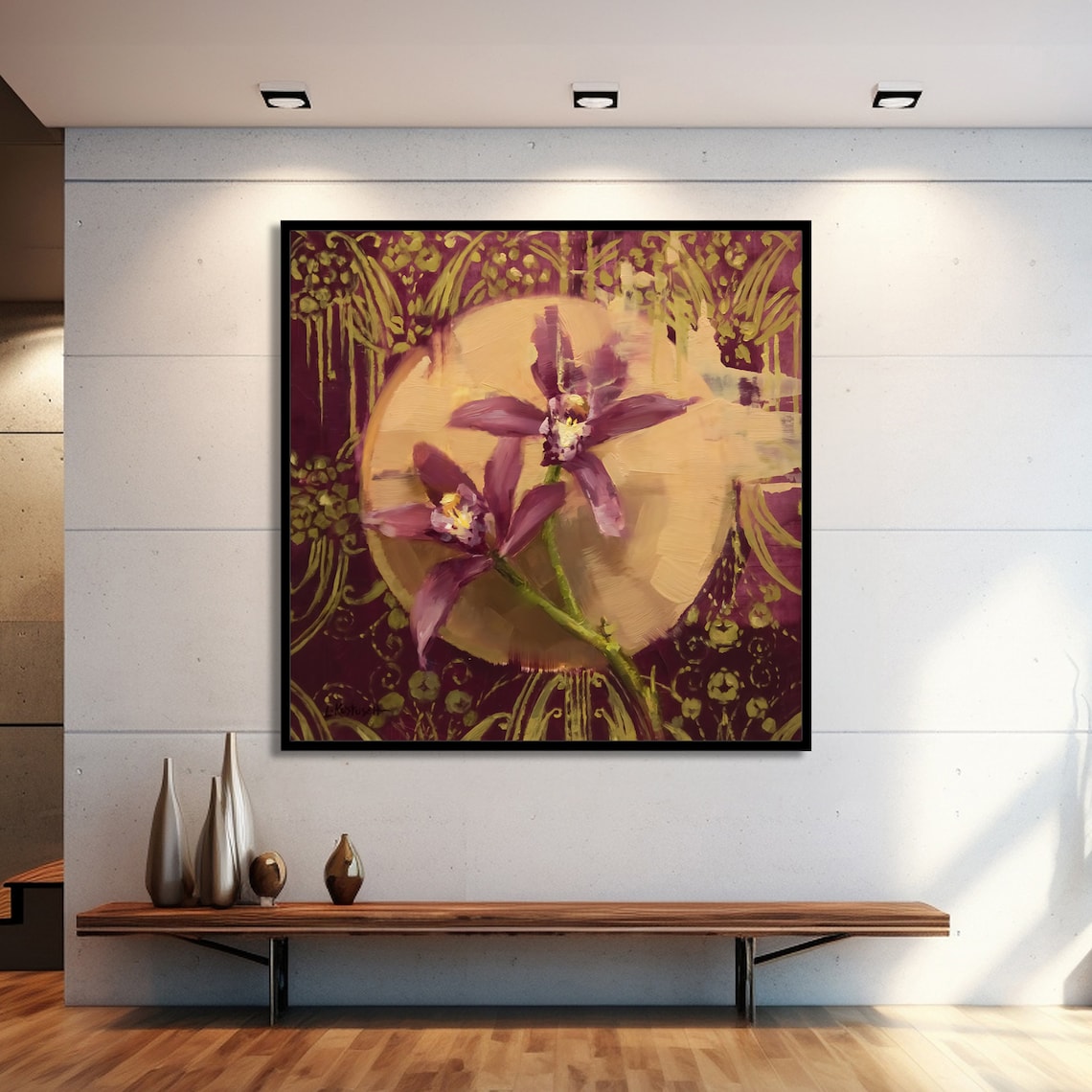 Orchid Elegance Painting, Floral Decor Print - Image 2