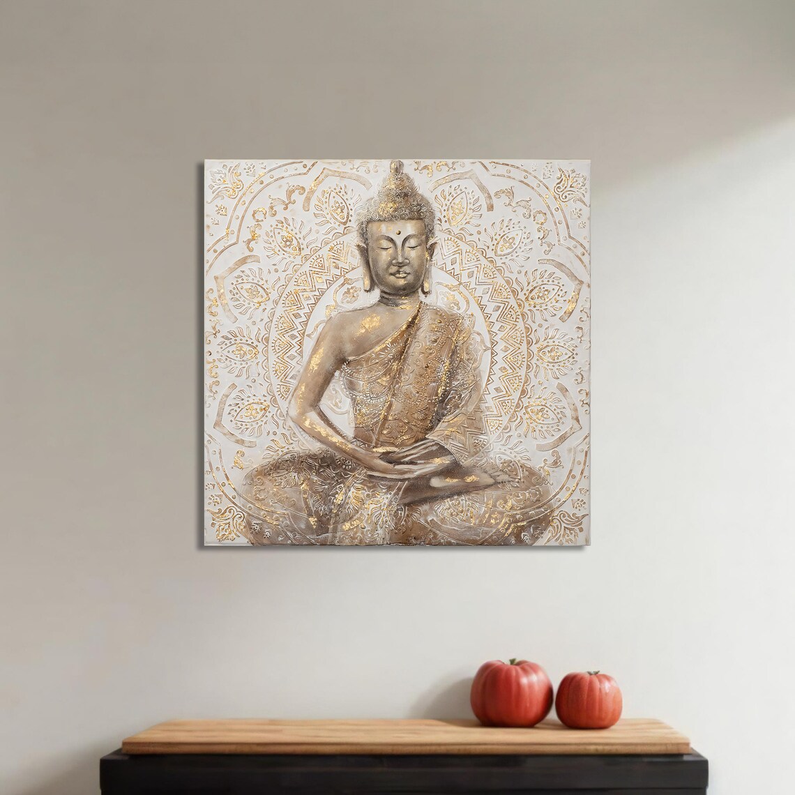 Golden Mandala Buddha Painting, Zen Meditation Decor - Image 4