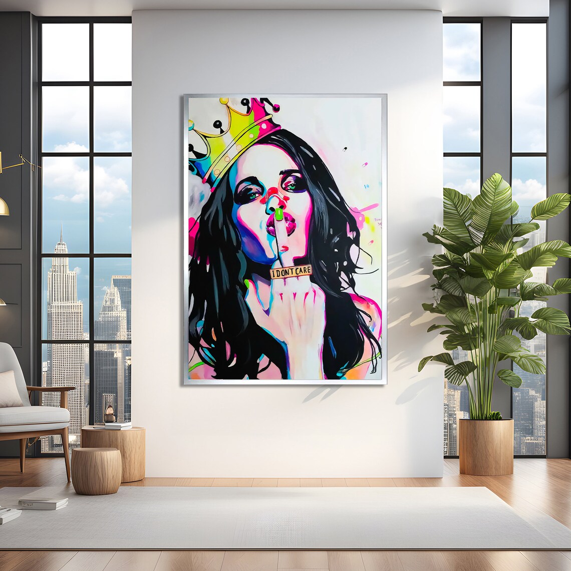 Pop Art Portrait Of Woman With Crown, Bold Decor - Image 2