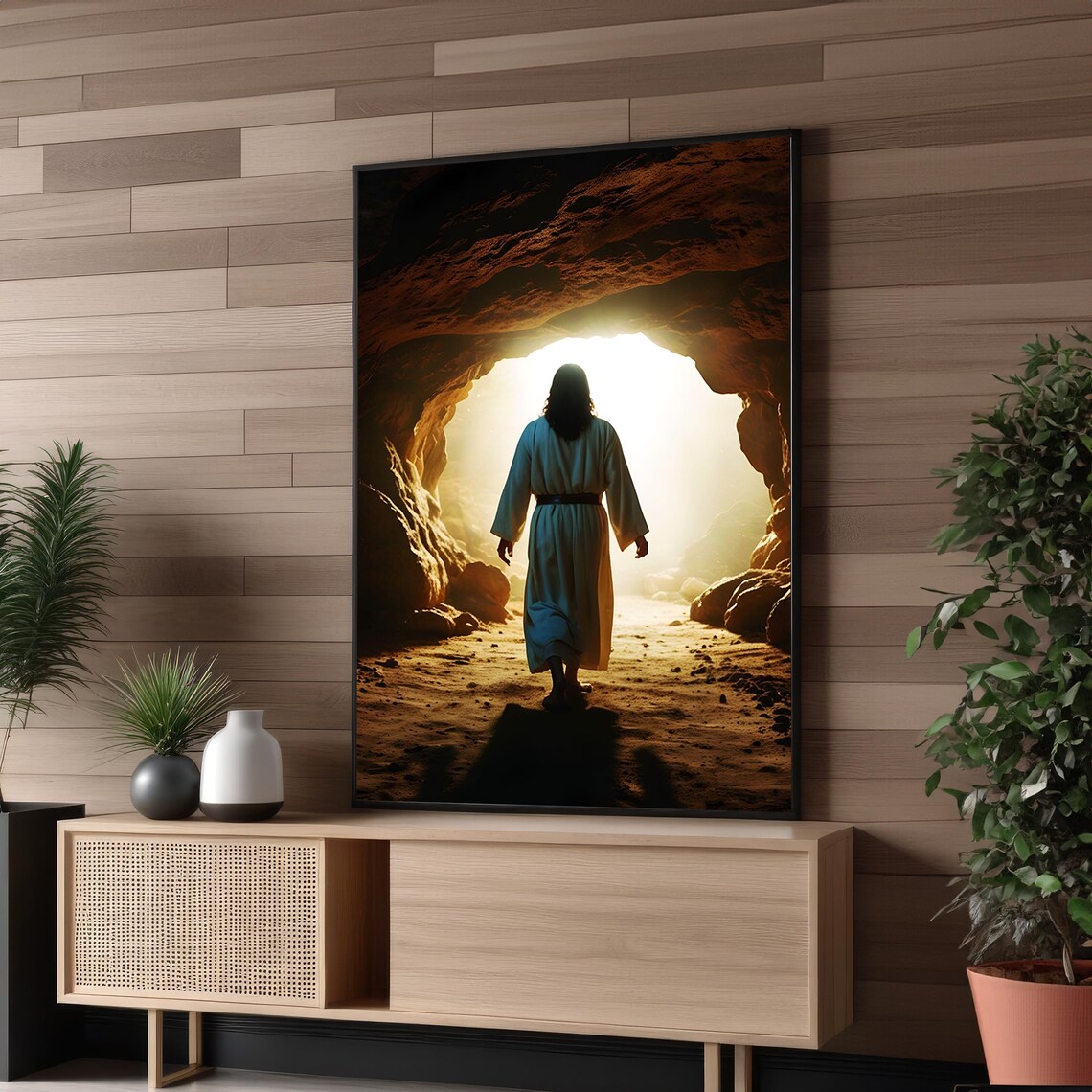 Jesus Walking From The Tomb, Christian Resurrection