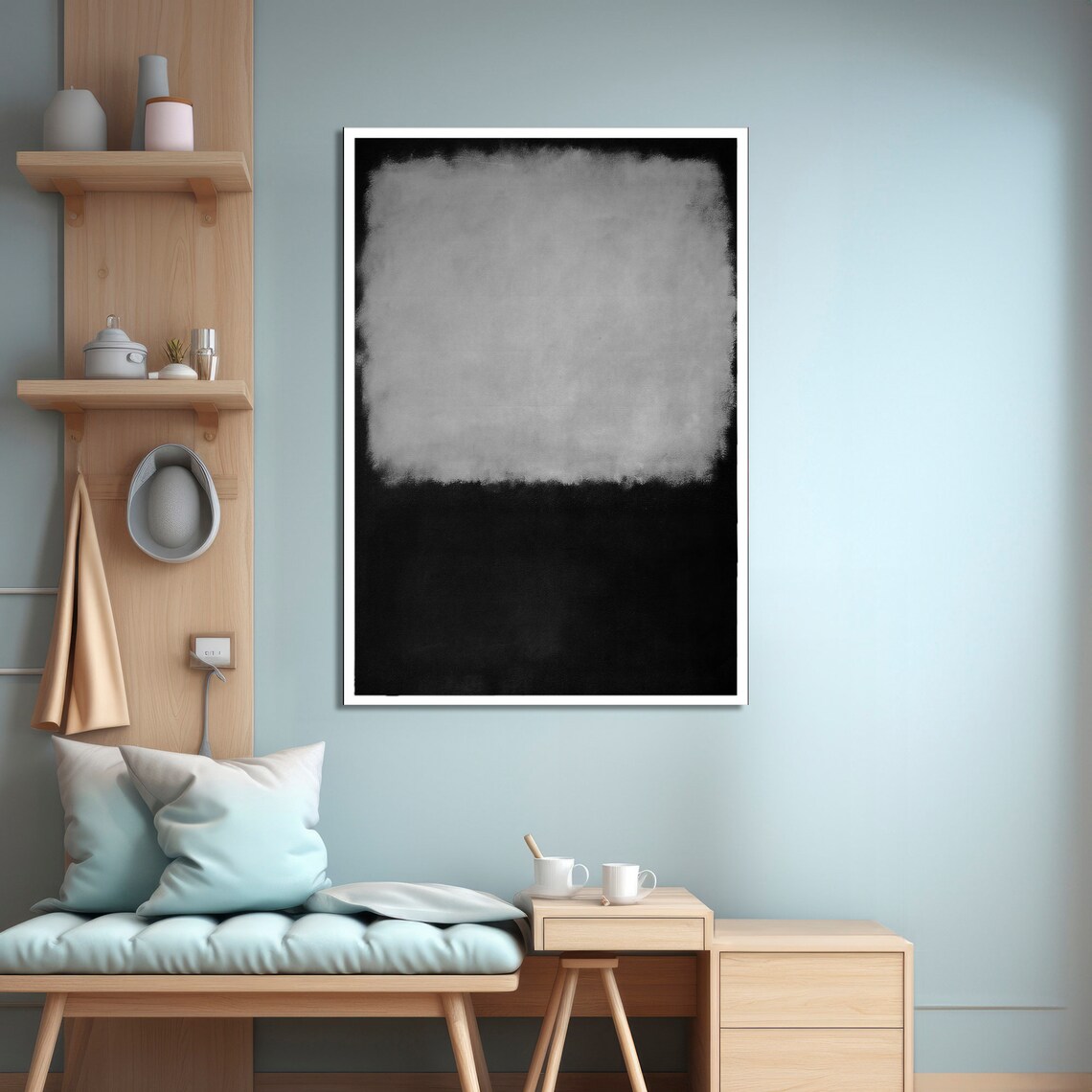 Monochrome Abstract Art, Modern Minimalist Decor - Image 4