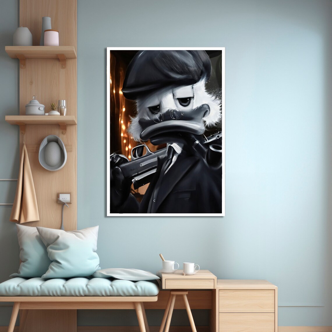 Gangster Duck Graffiti Painting, Bold Urban Decor - Image 4
