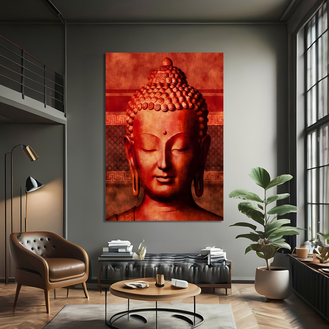 Serene Buddha Art Print, Tranquil Spiritual Painting - Image 3