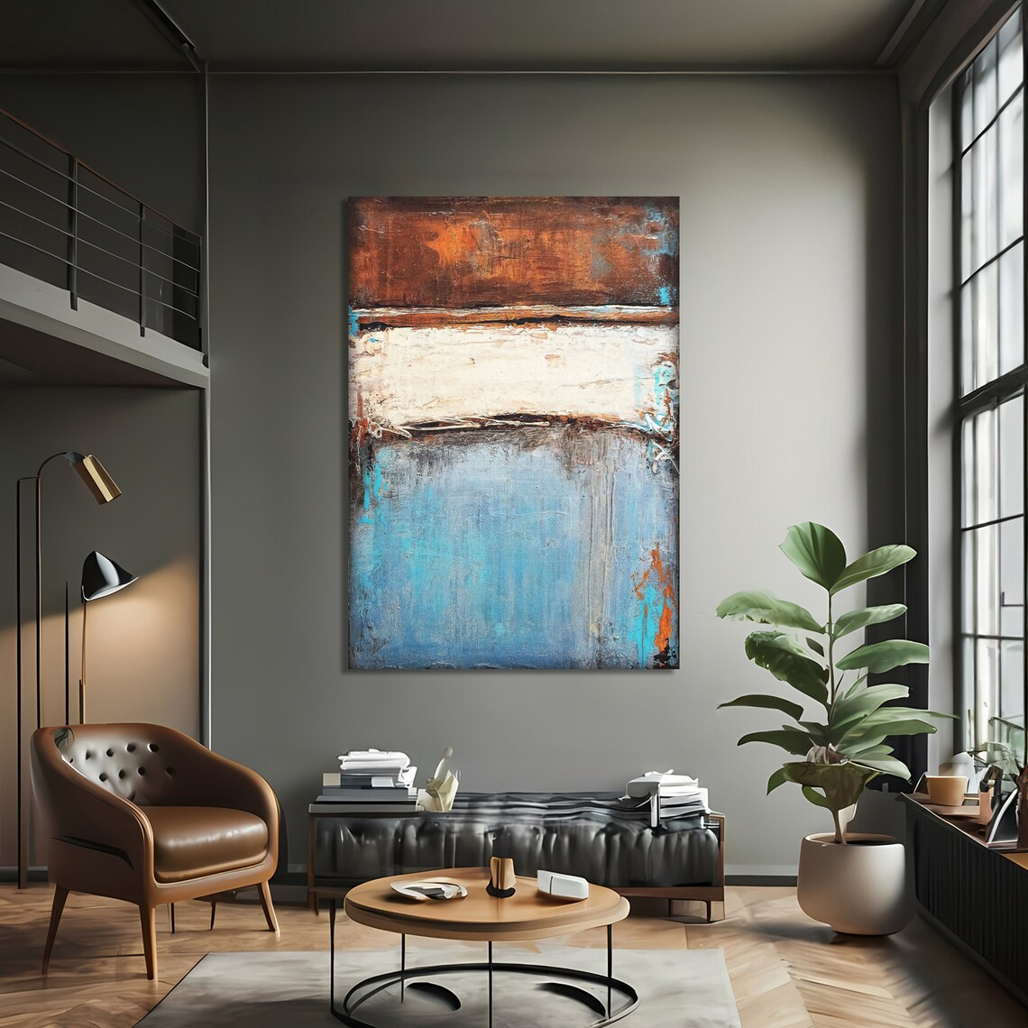 Rustic Abstract Landscape, Vintage Inspired Art Print - Image 3