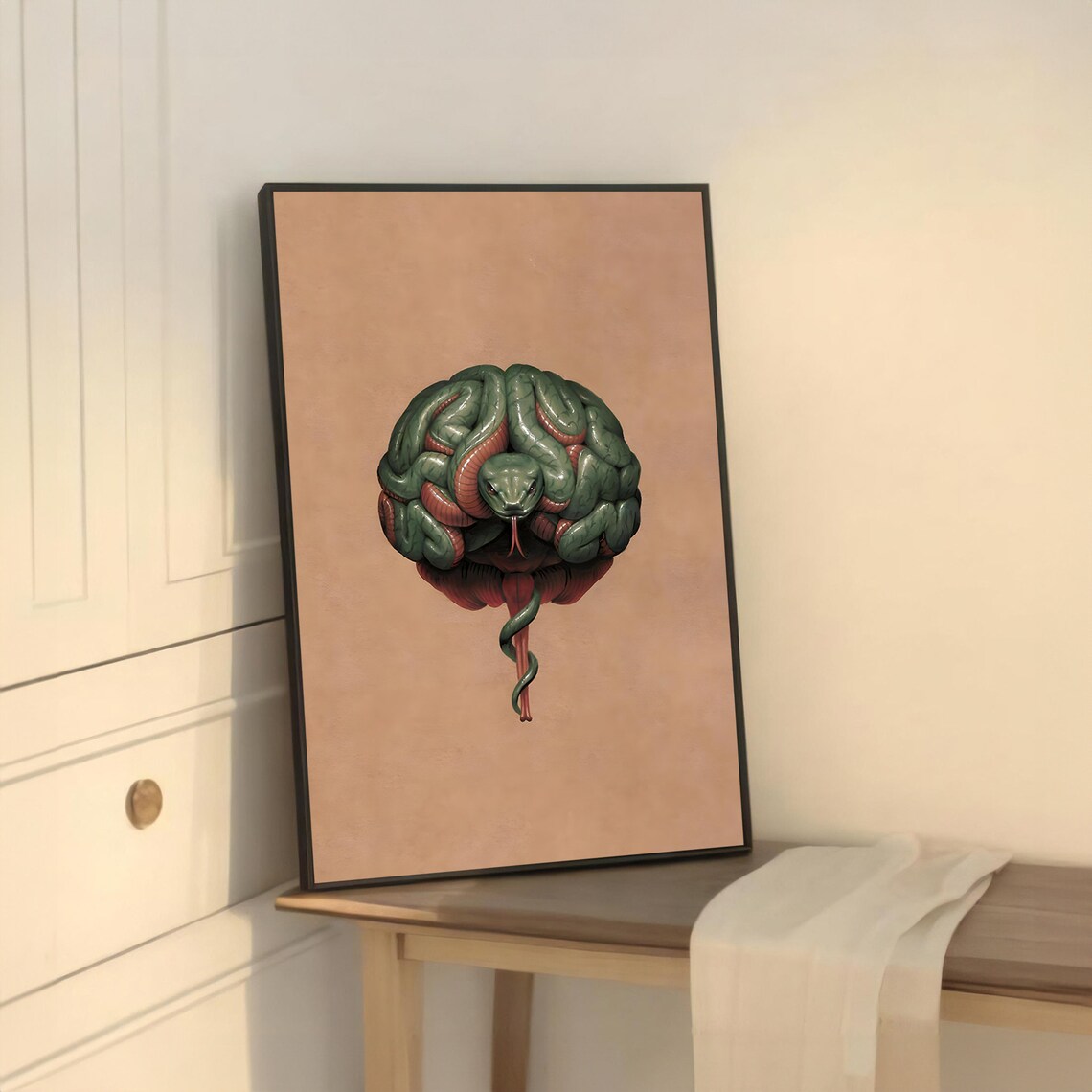 Snake And Brain Fusion, Modern Art Print - Image 5