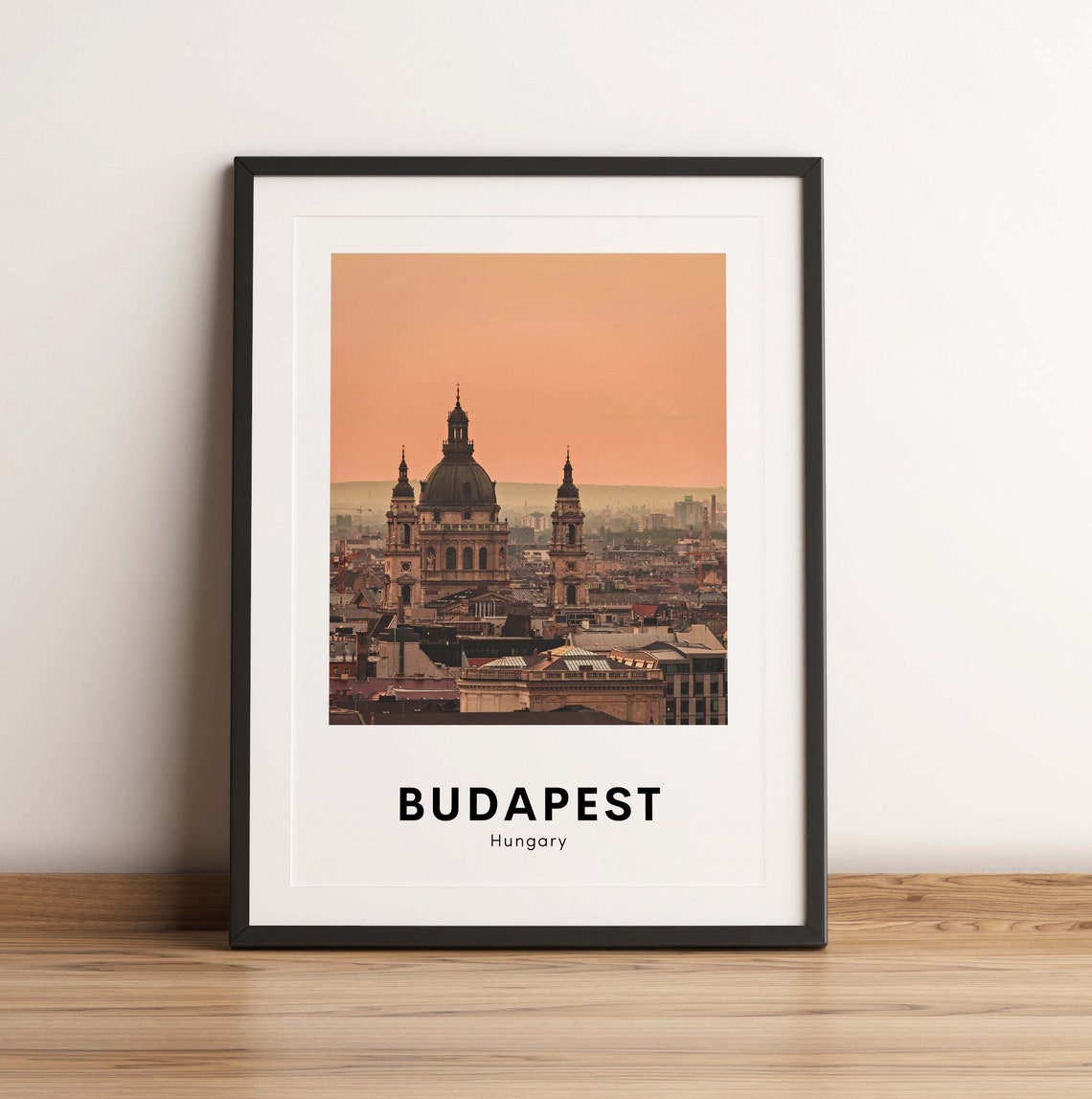 Budapest Hungary St Stephen Basilica Dusk Cityscape Photo Poster