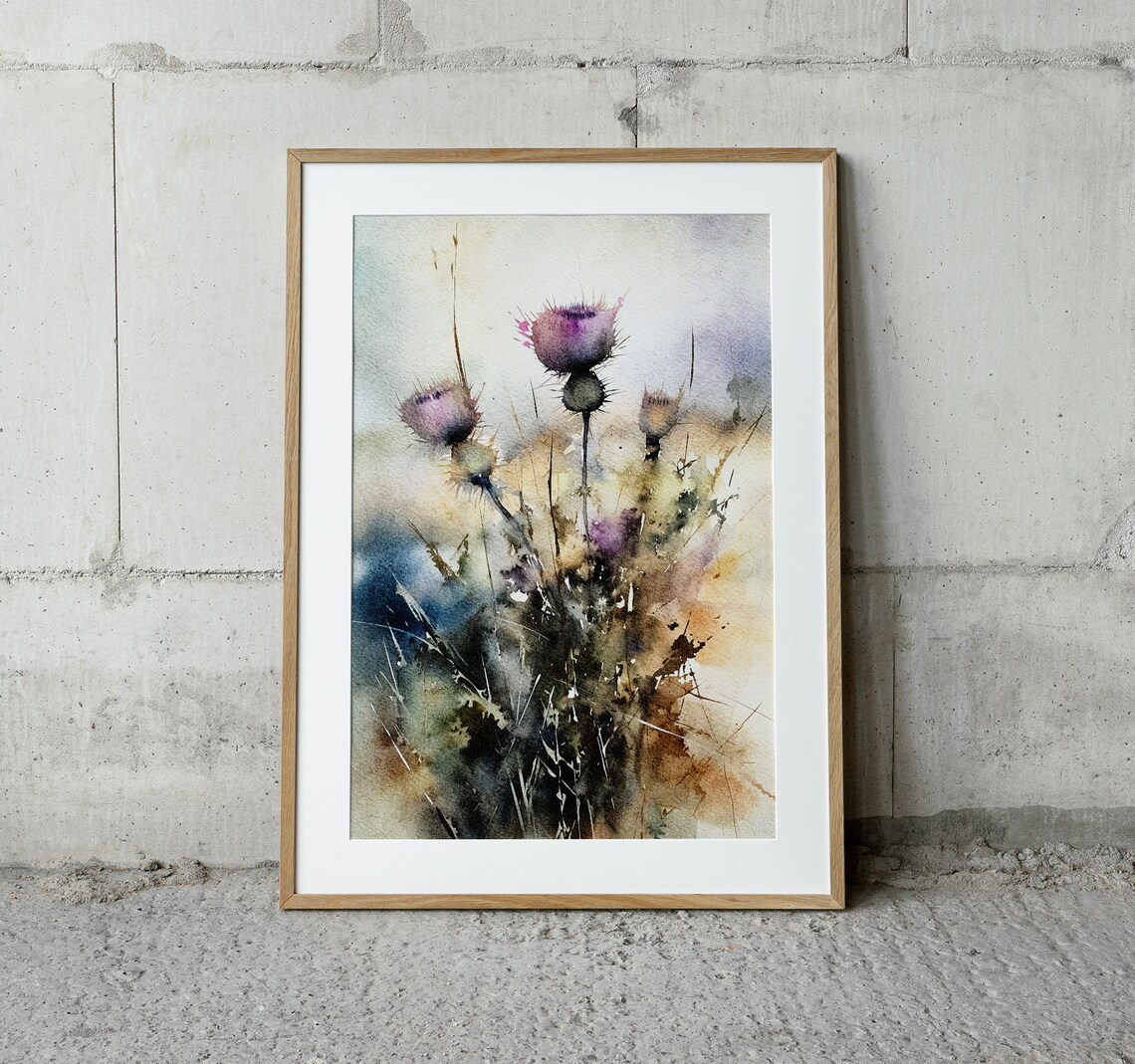 Thistle Flowers Watercolor Art Print, Scottish Wildflowers - Image 3