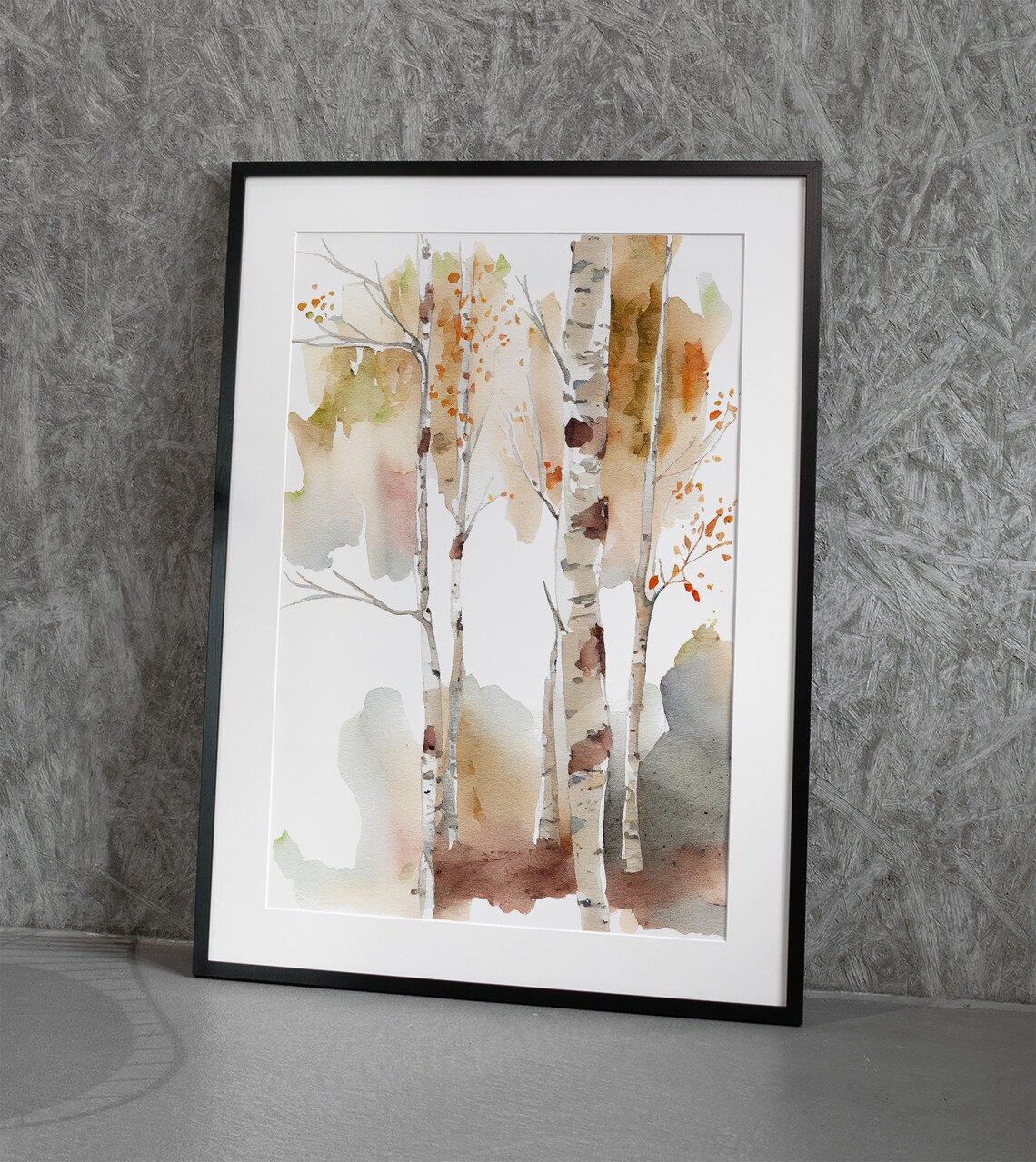 Birch Trees Painting Forest Watercolor Nature Art Print Birches Forest Neutral Wall Art - Image 2