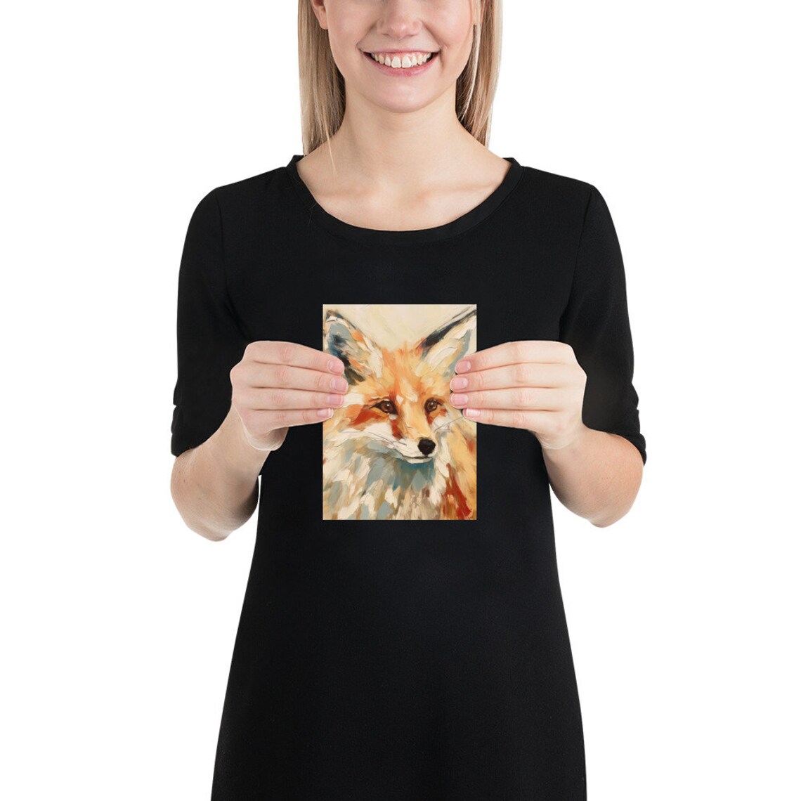 Red Fox Oil Painting Art Print, Wildlife Wall Art - Image 2