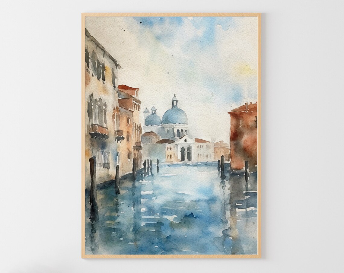 Venice Italian Travel Watercolor Cityscape Art Print