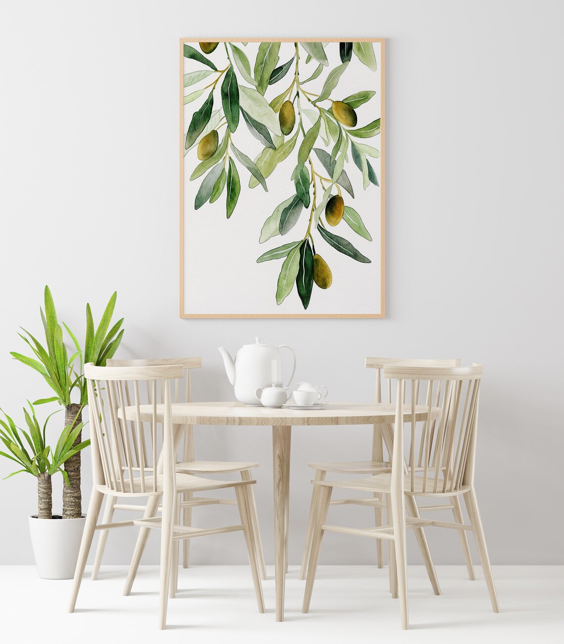 Olive Branch Watercolor Botanical Art Print, Kitchen Decor - Image 3
