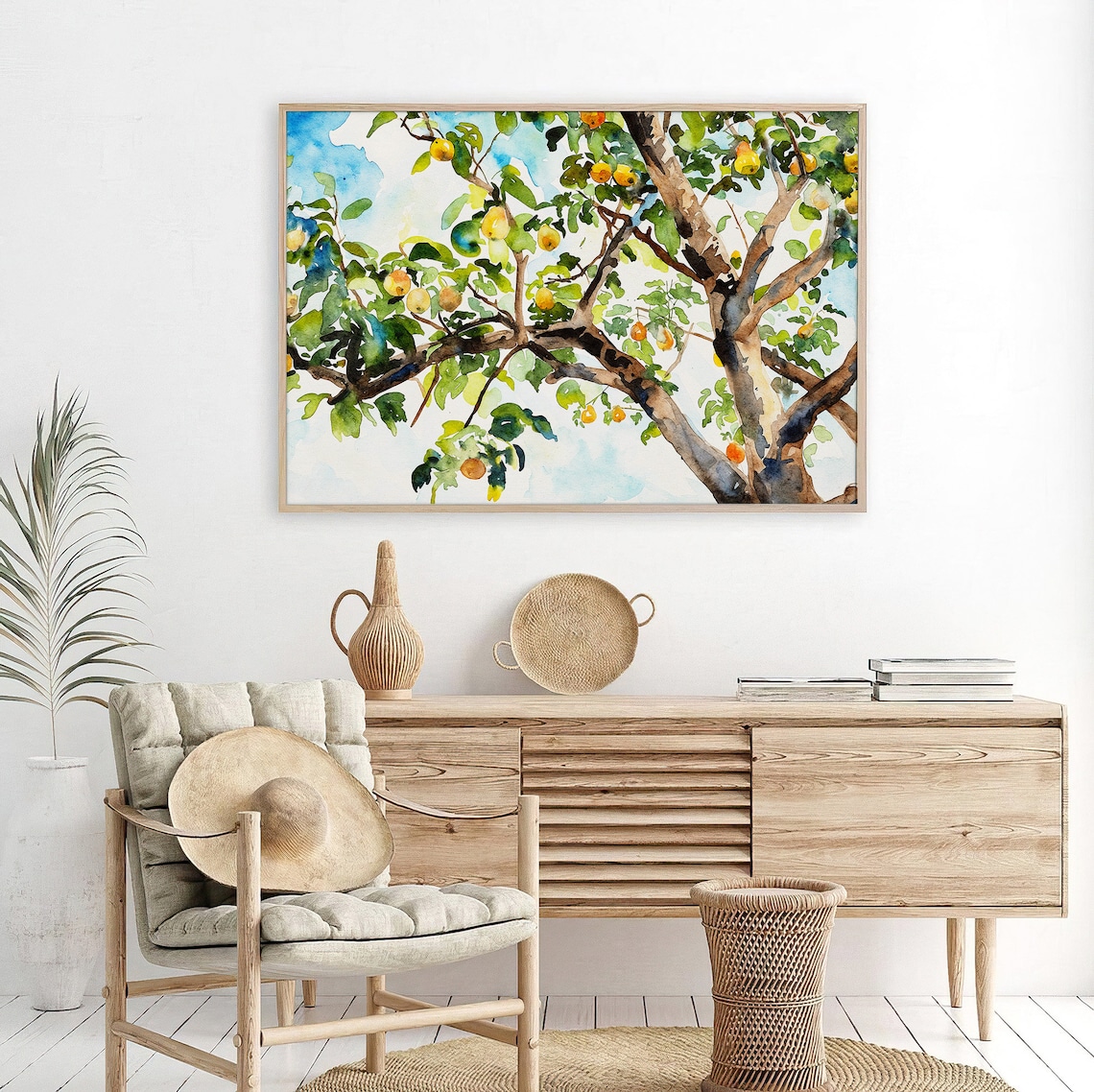 Pear Tree Watercolor Painting, Kitchen Wall Art - Image 4