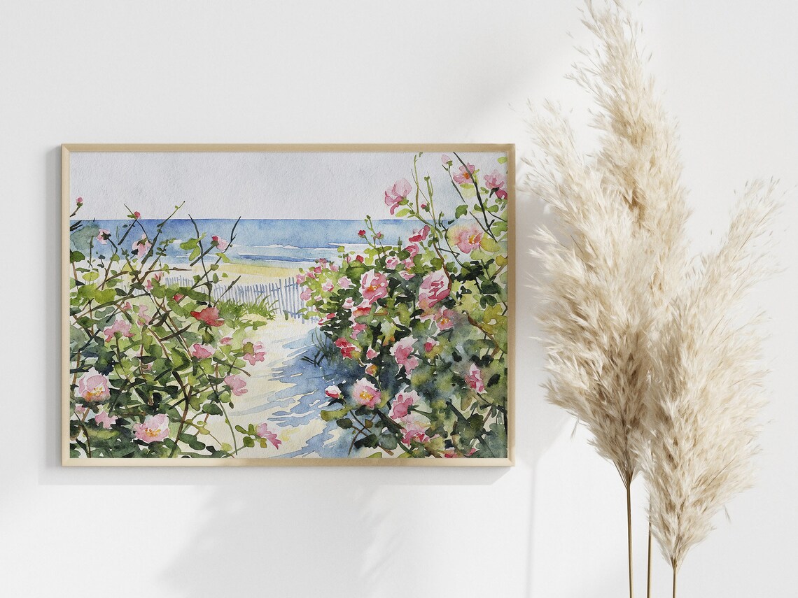 Cape Cod Watercolor Landscape, Beach Scene Art Print - Image 3
