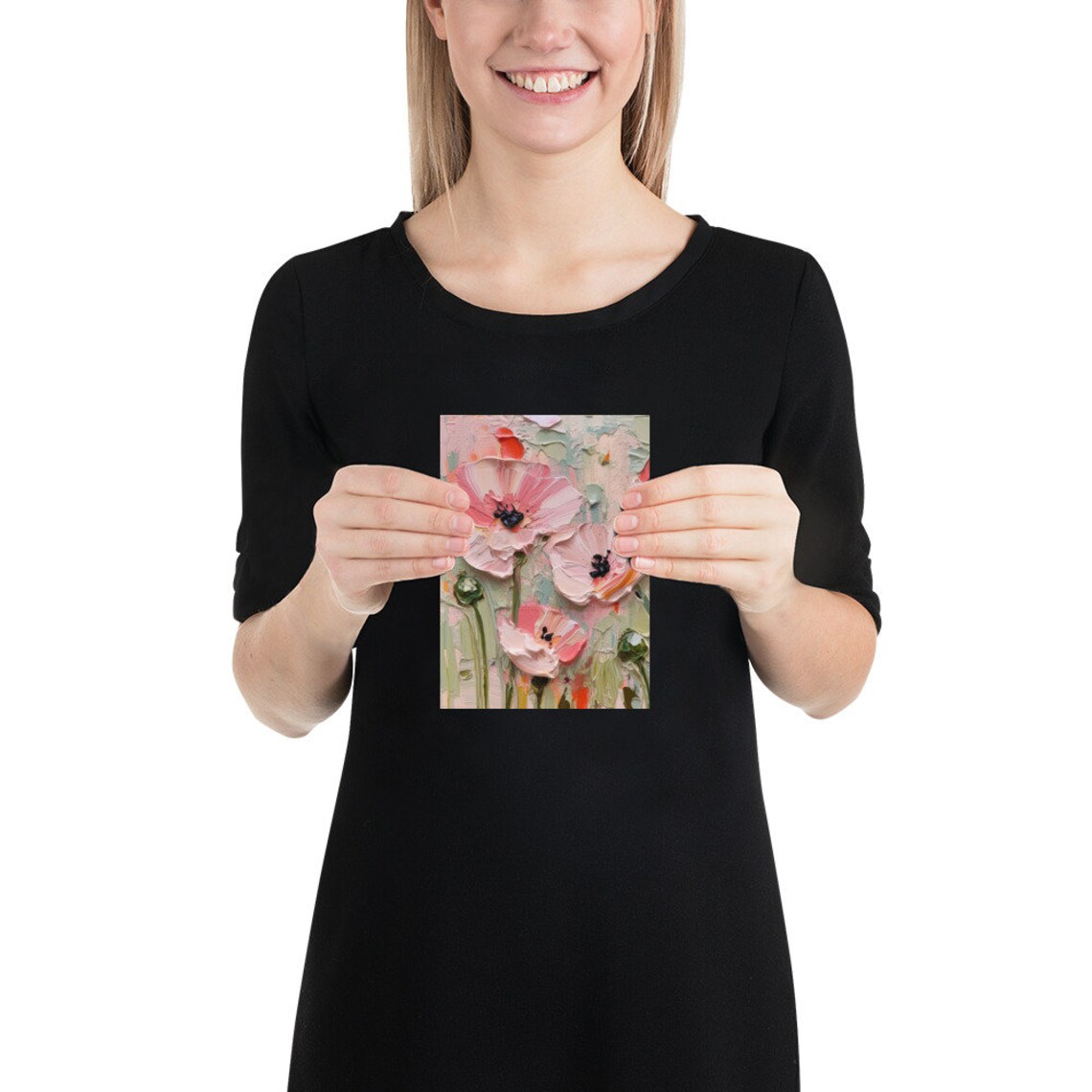 Poppy Wildflowers, Floral Oil Painting Art Print - Image 2